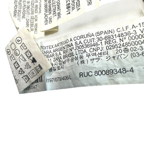 Zara Denim Short Mini Dress Light Wash Blue Long Sleeves Coverall Size Large - Picture 12 of 12